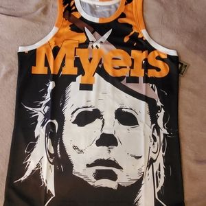 Michael Myers Halloween Jersey Sleeveless T-Shirt Tank top men's size L